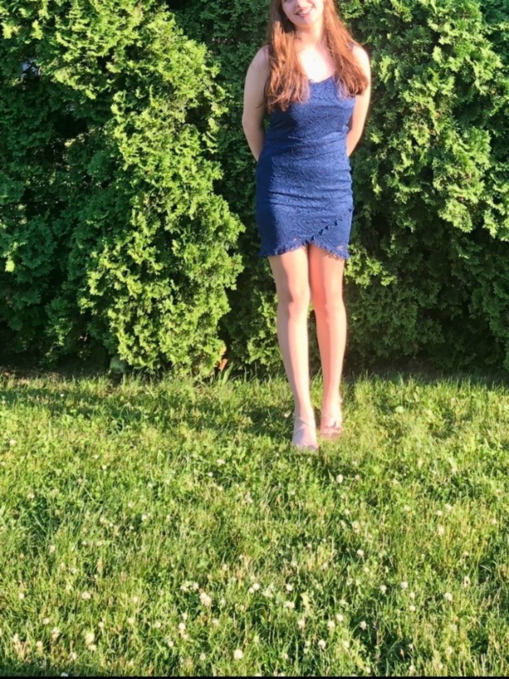 Speechless Juniors Navy Blue lace mini dress /Homecoming dress/ Size: M
